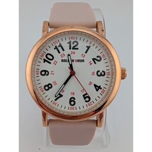 Golden Hour Nurse Watch 38mm‎ Rose Gold Case Pink Silicone Band- New Battery
